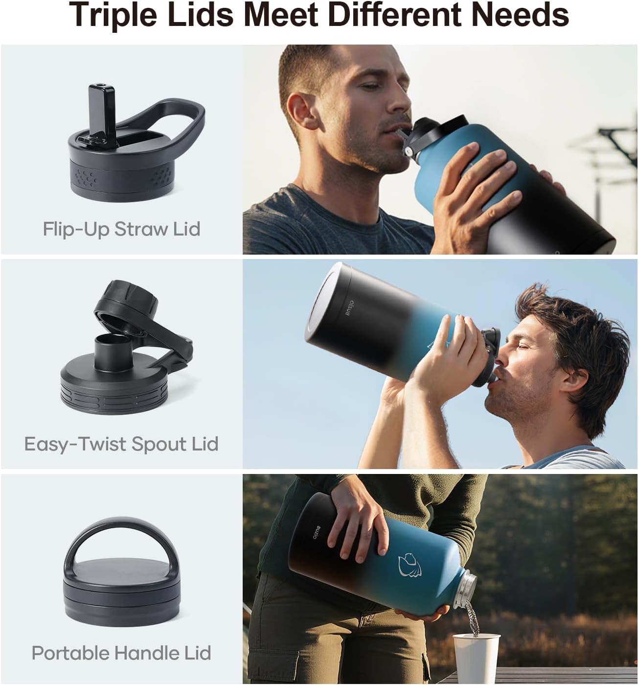 Detalle de BUZIO Gallon 128 oz insulated water bottle