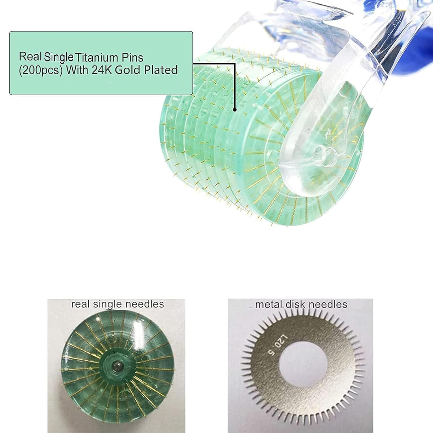 Detalle de Koi Beauty Professional Derma Roller: 200 Titanium Microneedles for At-Home Micro-Needling