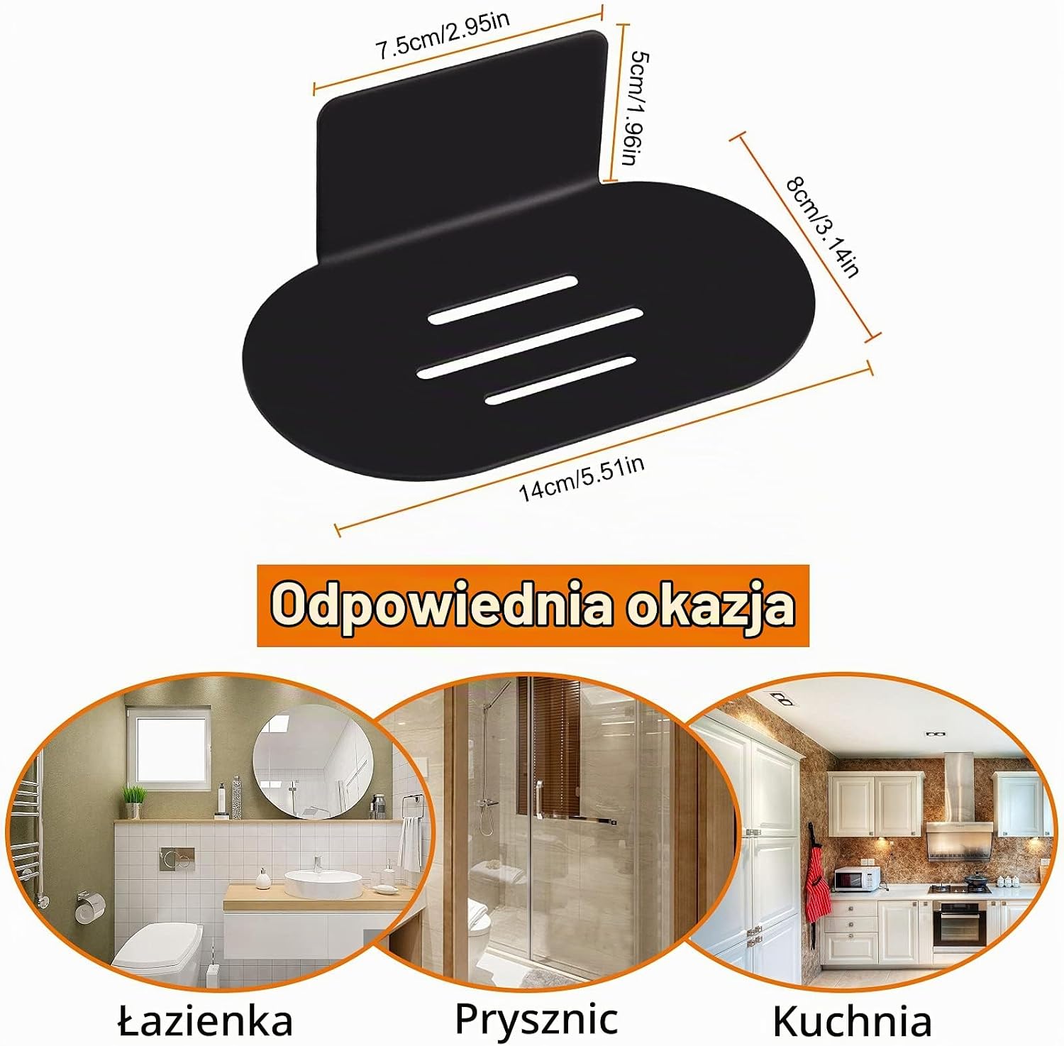 Thumbnail 4 de HONZUEN HJYUK SoapHoler BK – czarna mydelniczka ścienna ze stali nierdzewnej