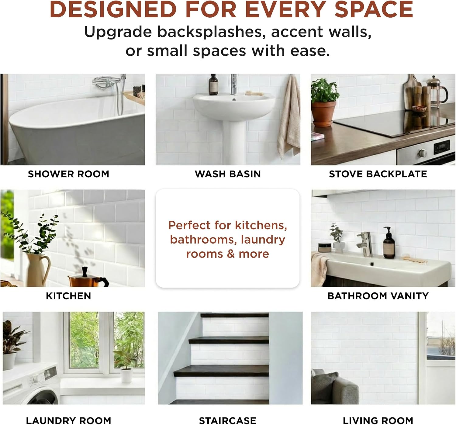 Thumbnail 6 de TradeDownCo Peel & Stick Wall Tiles (10 Sheets) – Premium Self-Adhesive 12" x 12" Tiles in Cloud White