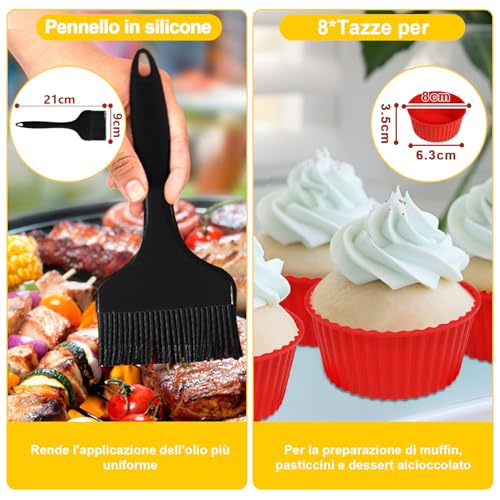 Detalle de YINGRACE Accessori per Philips Airfryer Dual Basket NA350/NA550 in silicone