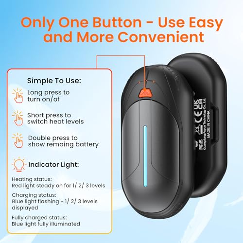 Detalle de Chaufferette électrique main rechargeable 2 pack ⚡