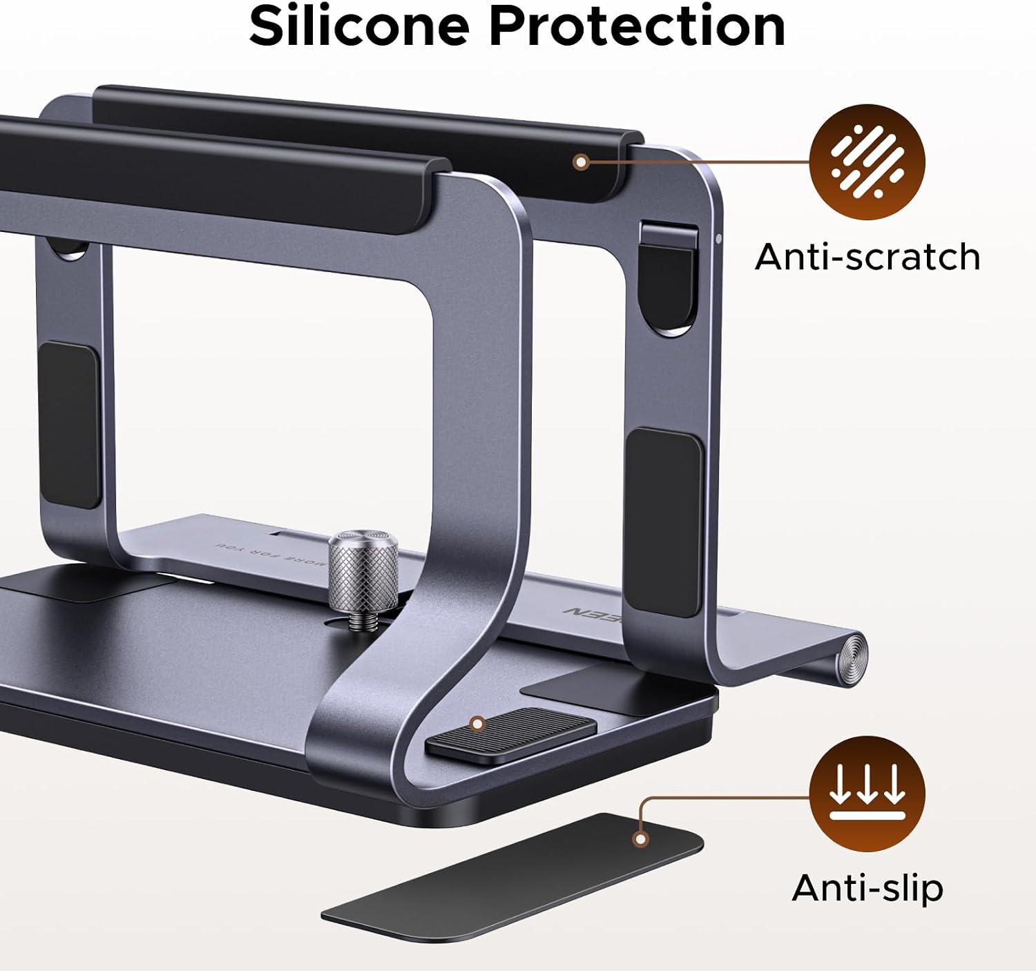 Detalle 1 de UGREEN 95207 2-in-1 Vertical Laptop Stand, Foldable Aluminium, 13–16-inch
