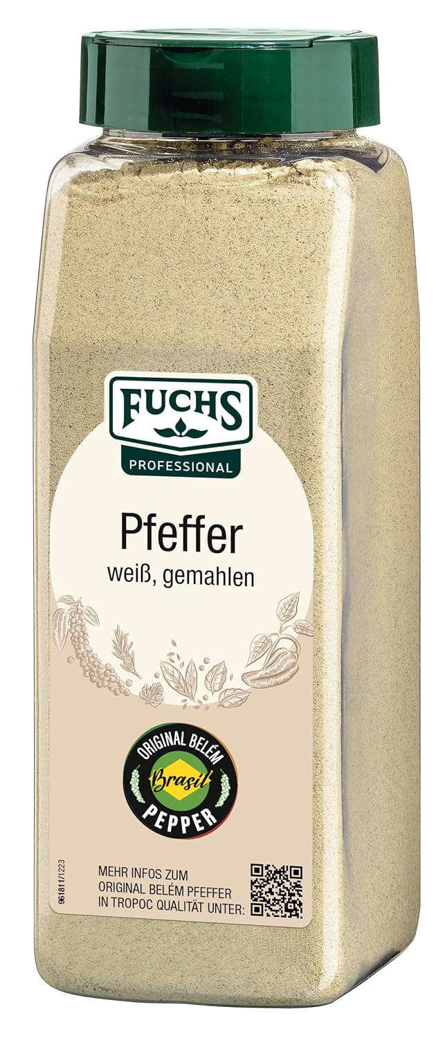 Thumbnail 1 de Fuchs Professional Pfeffer weiß gemahlen – 600 g in der Streudose, ideal für Großverbraucher und Gastronomie