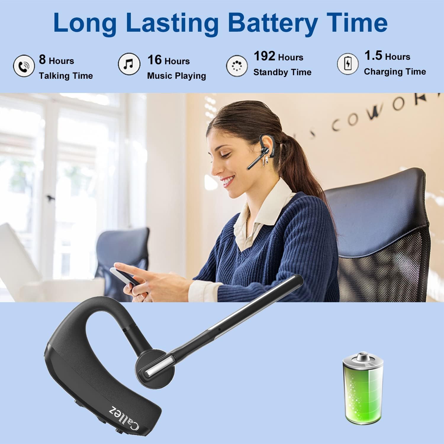 Thumbnail 5 de Callez Bluetooth Headset V5.0 8h