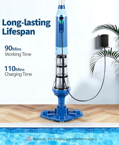Detalle de PoolLeader Aspirador Piscina a Batería: limpieza potente, sin cables y lista para horas de diversión