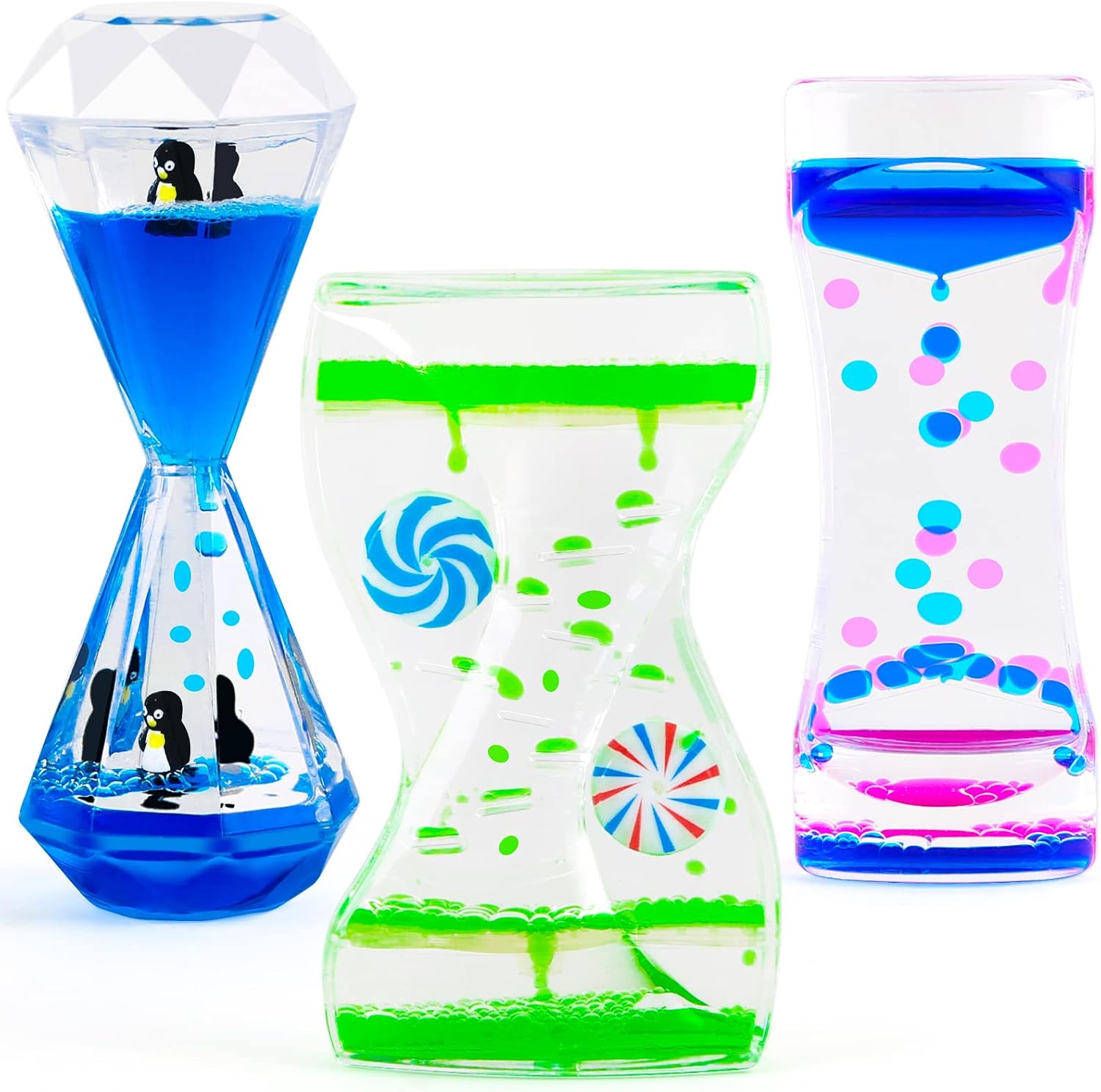 Liquid Timer Sensory Hourglass Set of 3 ⏳