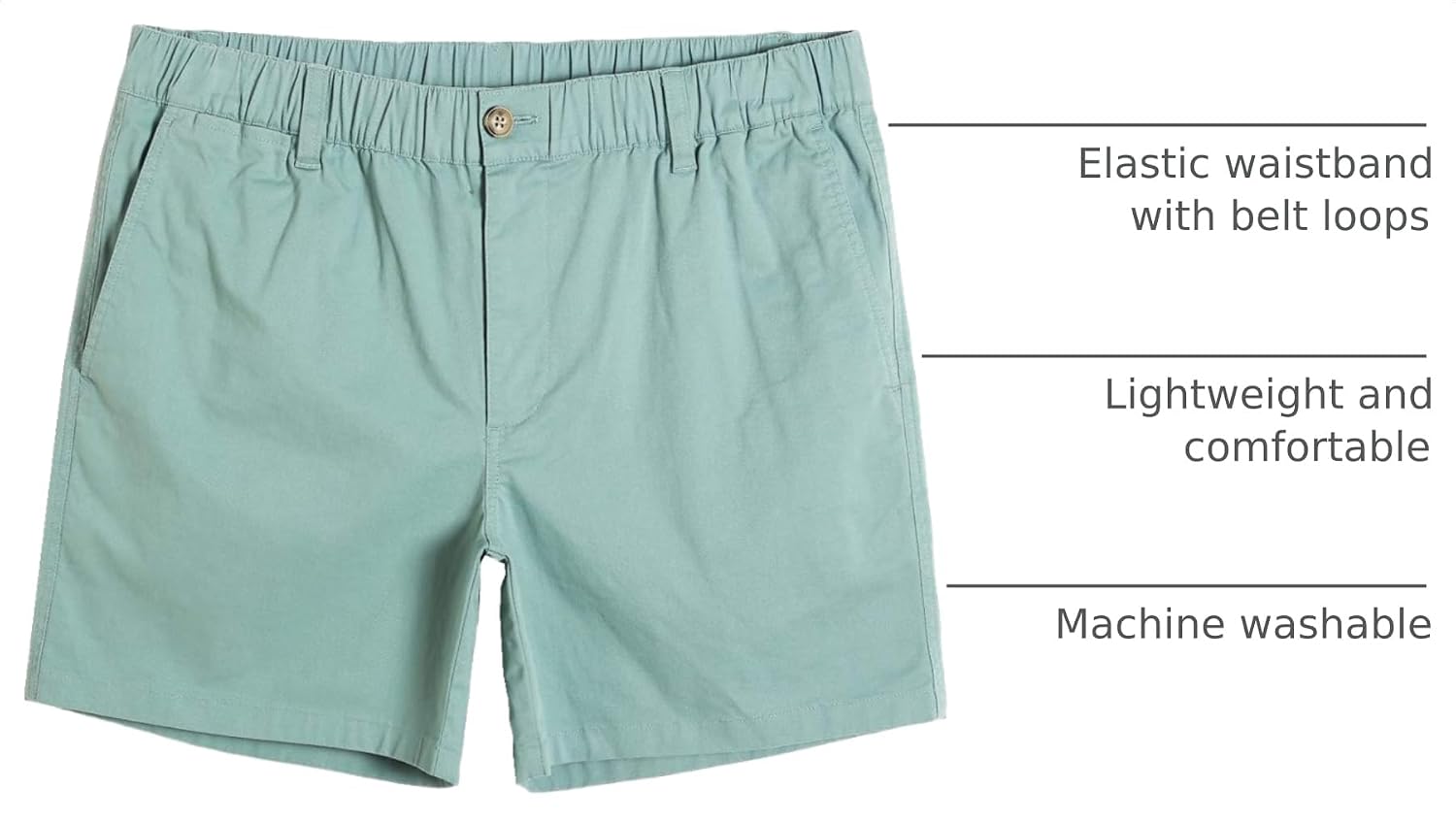 Detalle 2 de maamgic Men's Classic-fit 5.5" Cotton Shorts with Elastic Waistband and Multi-Pocket Design