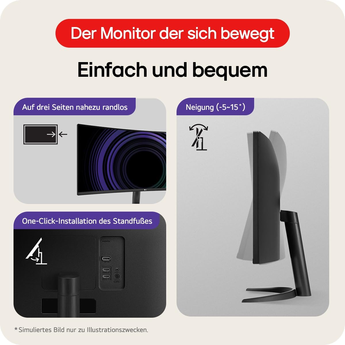 Thumbnail 6 de LG UltraWide 34WR50QK-B: 34 Zoll UWQHD Curved Monitor mit 100 Hz