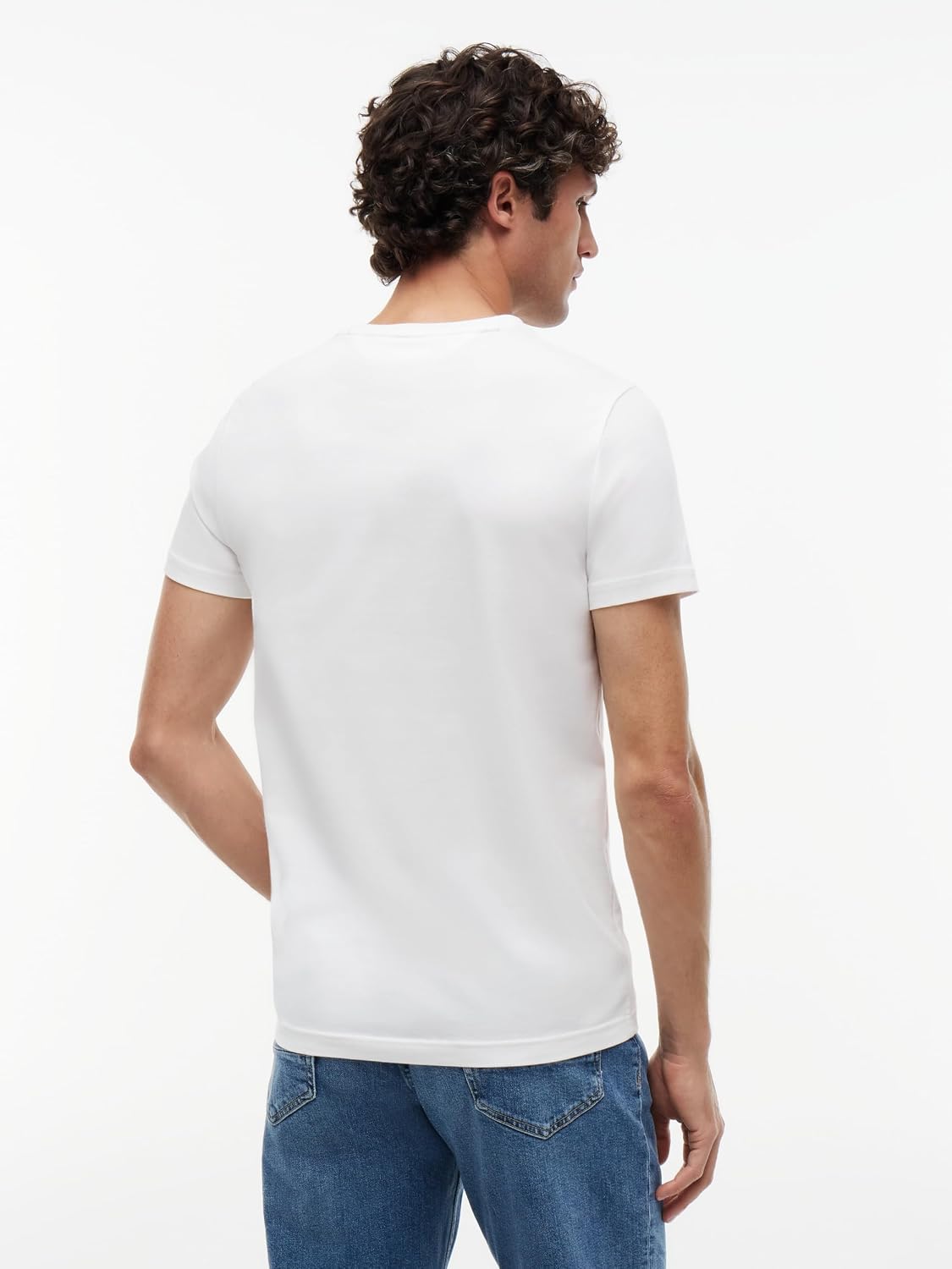 Detalle 2 de Tommy Hilfiger Herren T-Shirt Kurzarm Core Stretch Slim Fit – Weiß, Größe L