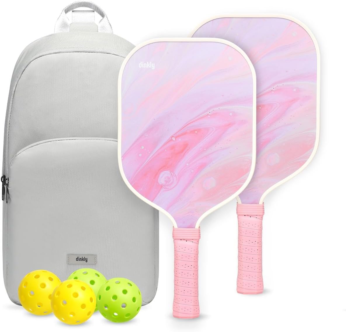 Detalle de Dinkly Pickleball Paddle Set with Graphite Surface, 13mm Core & Carry Bag