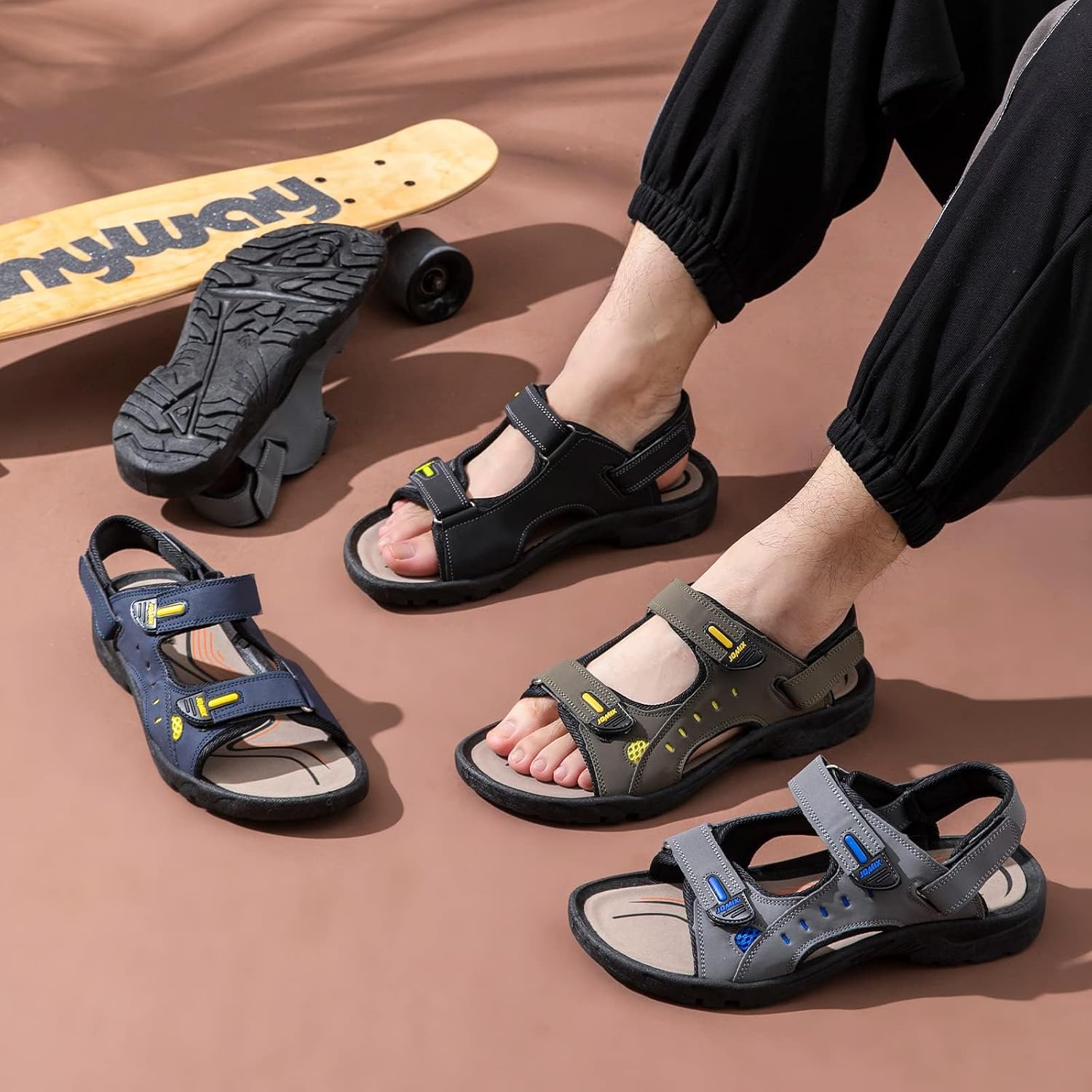 Detalle 2 de JOMIX Sandali Uomo Estivi Comodi Sportivi per Casa, Mare e Spiaggia