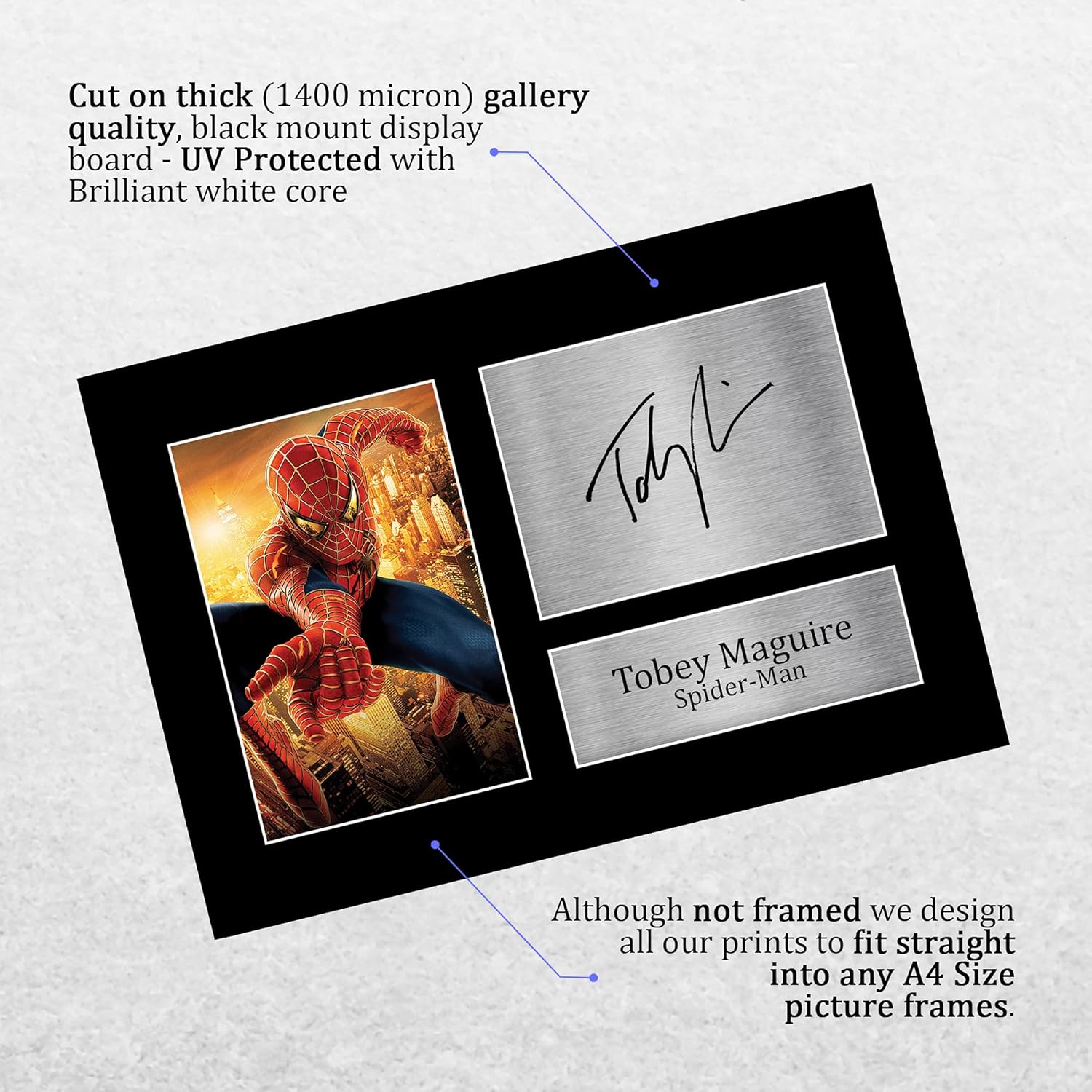 Thumbnail 2 de HWC Trading A4 Tobey Maguire Spider-Man signed autograph picture (A4 movie memorabilia mount)