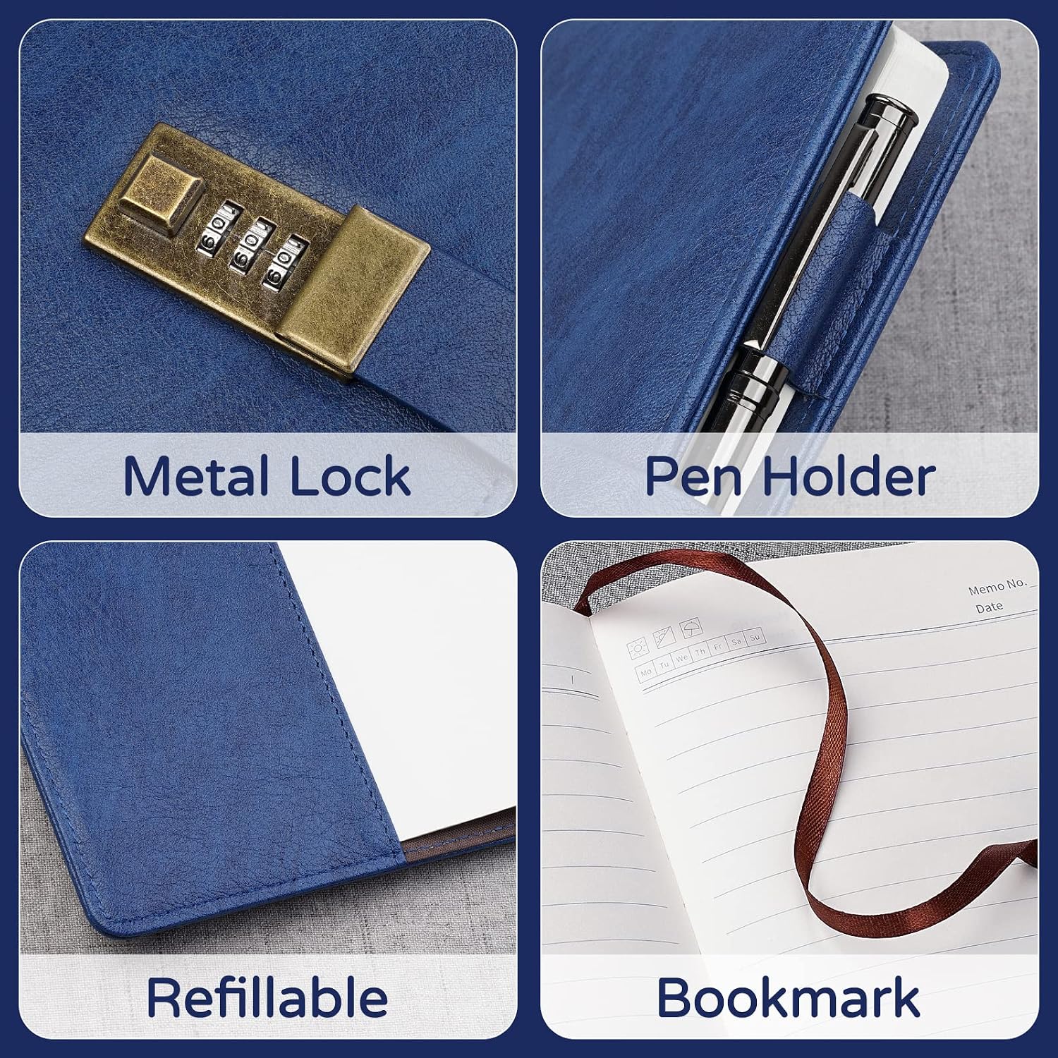 Detalle 2 de WEMATE Lock Diary with 240 pages A5