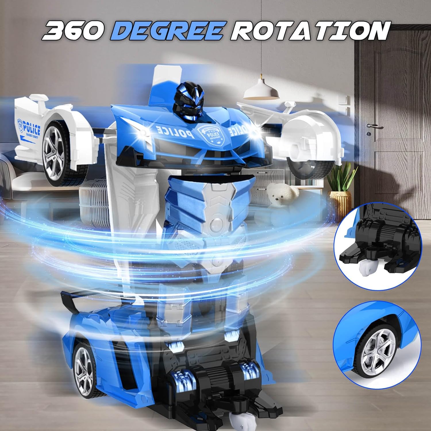 Detalle 1 de Britik Transforming RC Police Car 2 in 1