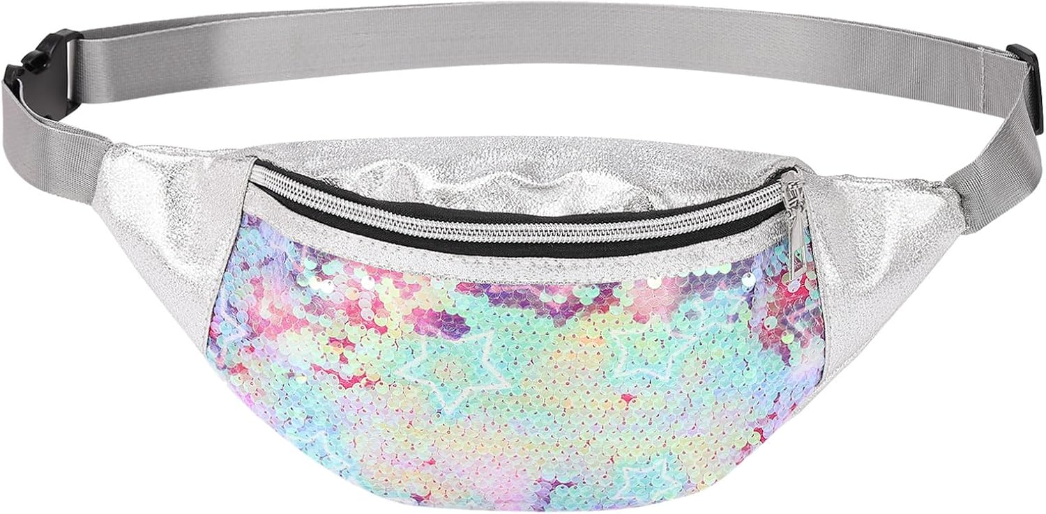 Thumbnail 6 de DTGN Sequined Fanny Pack for Women: Shiny Pink Waist Bag with Adjustable Belt