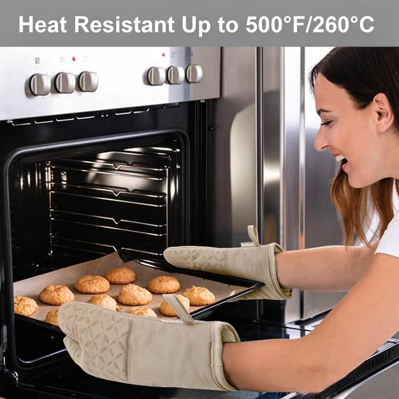 Thumbnail 4 de KEGOUU Oven Mitts 500°F Set