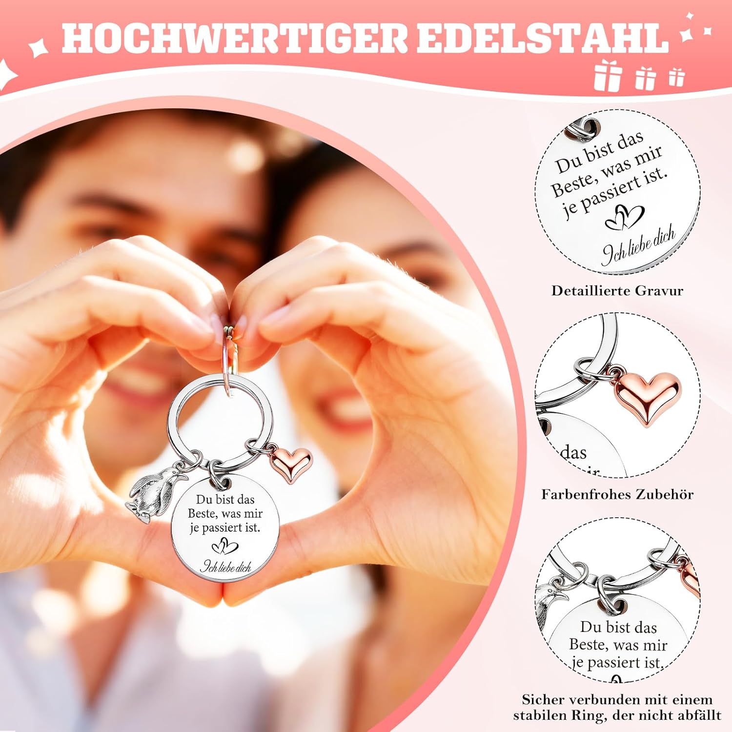 Detalle de TUZELIYA Personalisiert Schlüsselanhänger – personalisiertes Geschenk für sie