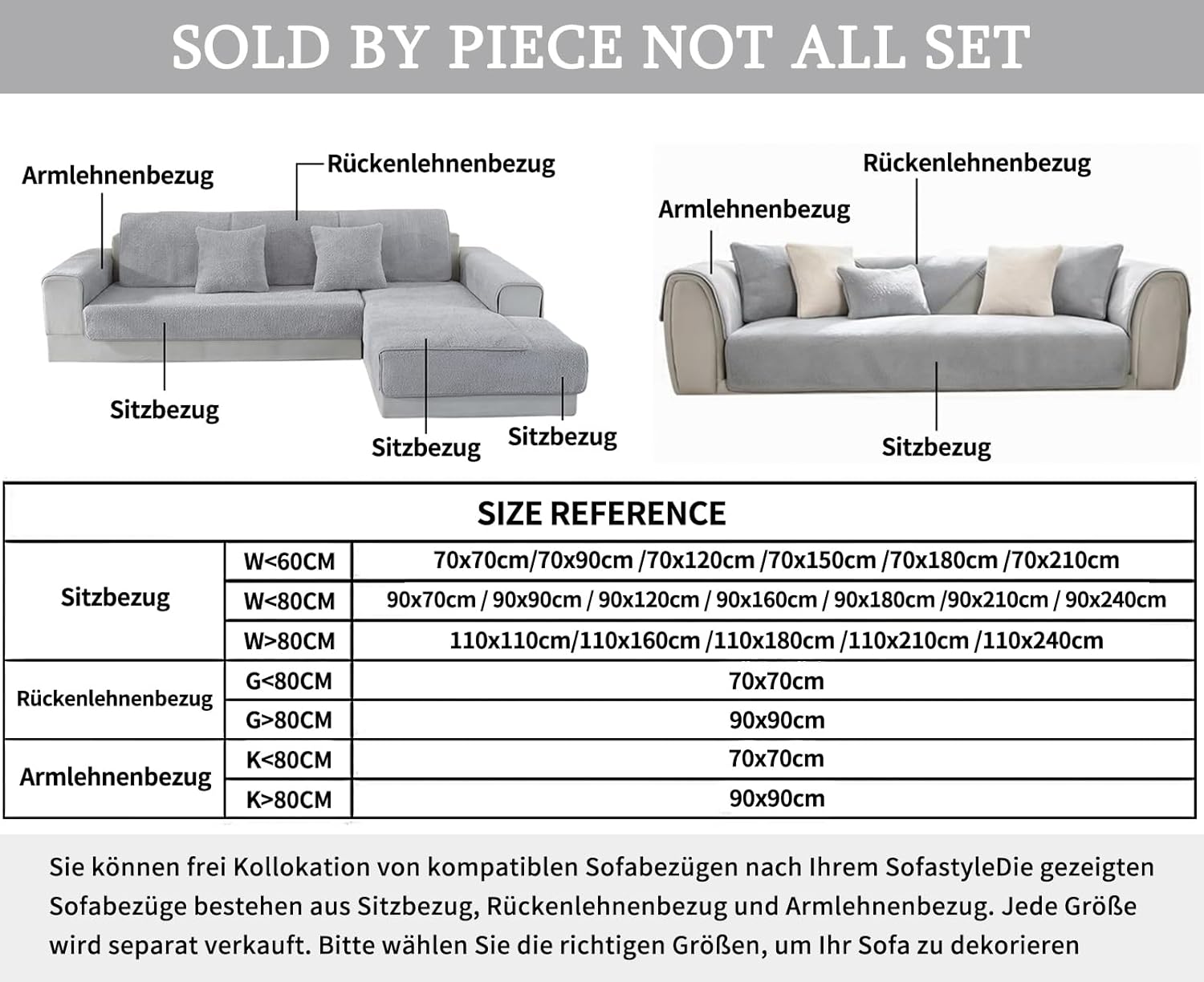 Thumbnail 5 de IMSGVIFO Samt Sofabezug für Ecksofa (L-Form) mit Anti-Rutsch-Schutz, für Hunde