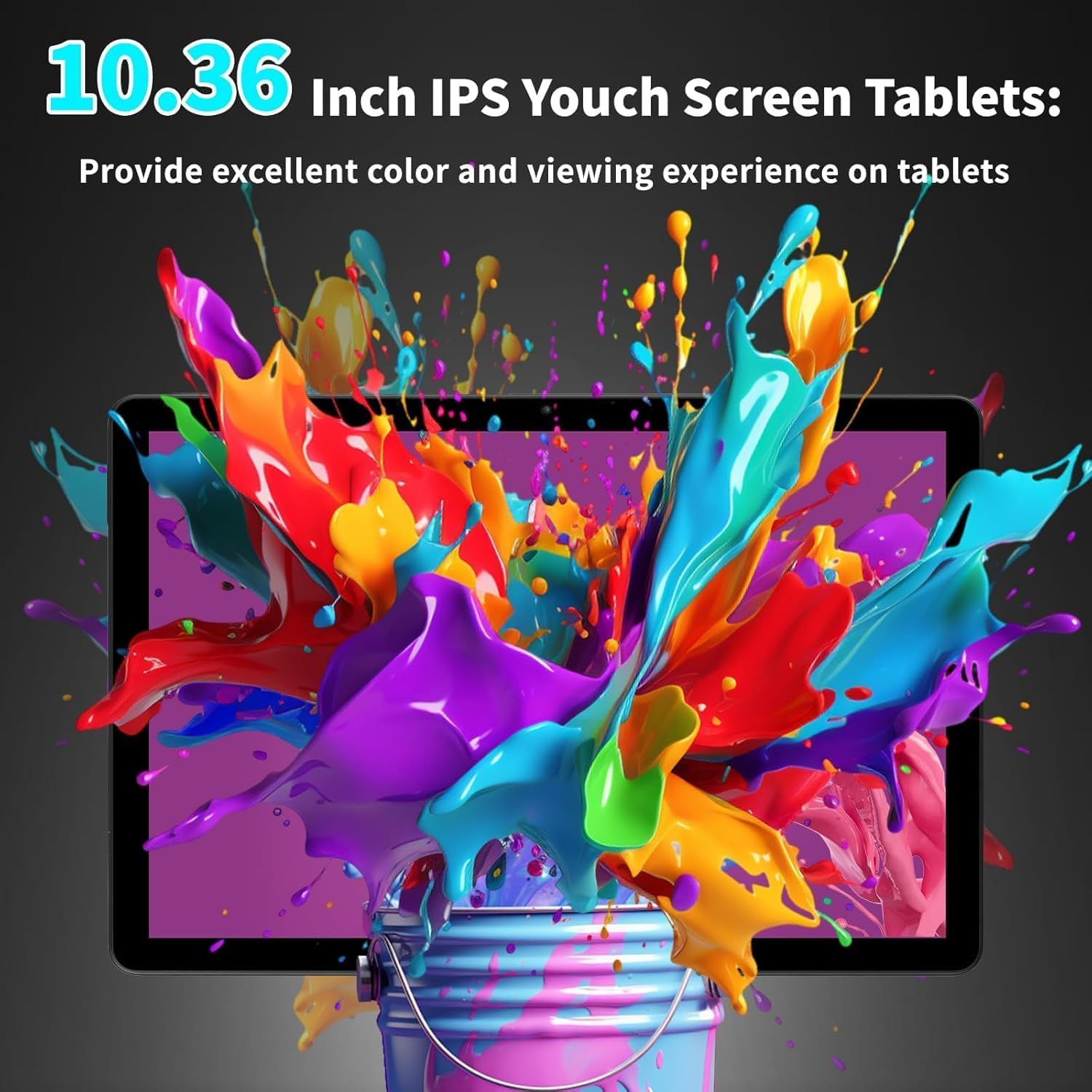 Thumbnail 1 de Ainmel 10.36 inch Android Tablet (Android 14) with Octa Core, 16GB RAM + 128GB, WiFi 6, Bluetooth 5.4, Dual Speakers