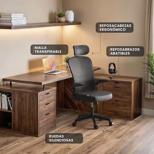Detalle 2 de JUPPLIES Silla Escritorio Ergonómica: ajuste completo para jornadas largas