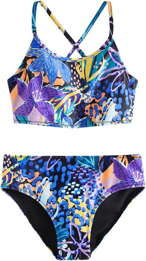 Detalle de Two Piece Hawaiian Bikini Swimsuit for Toddler Girls (3–12 Years)