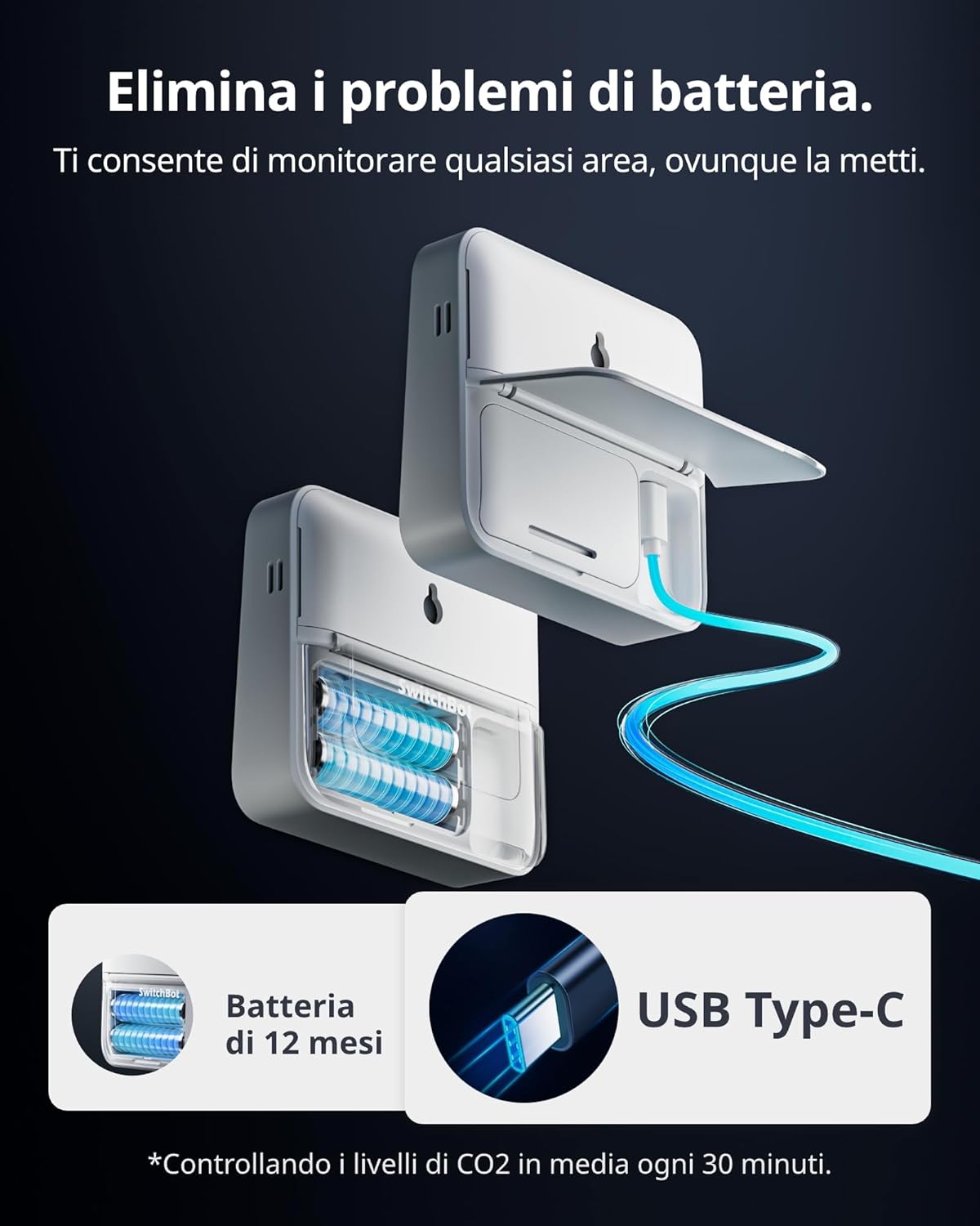 Thumbnail 5 de SwitchBot Meter Pro CO2 rilevatore 400-9999 ppm