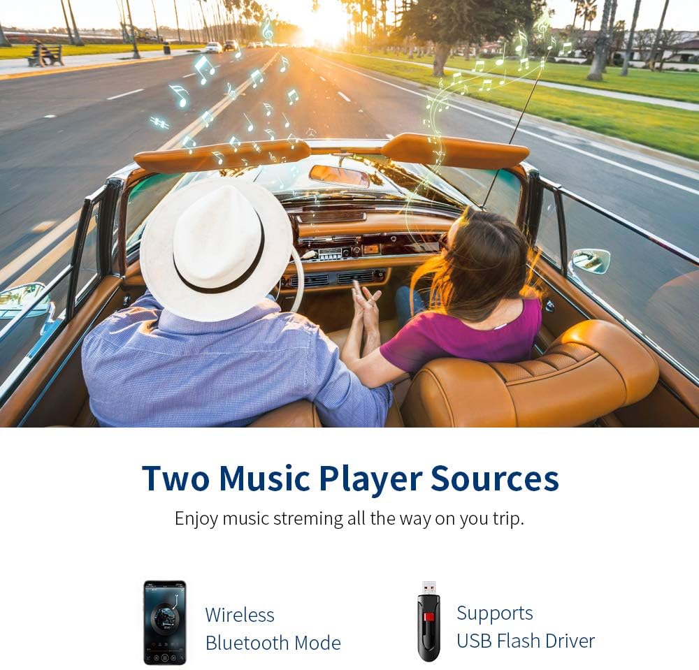 Detalle 2 de ZeaLife Bluetooth FM Transmitter für Auto – mit 2× USB, QC3.0 und Freisprecheinrichtung