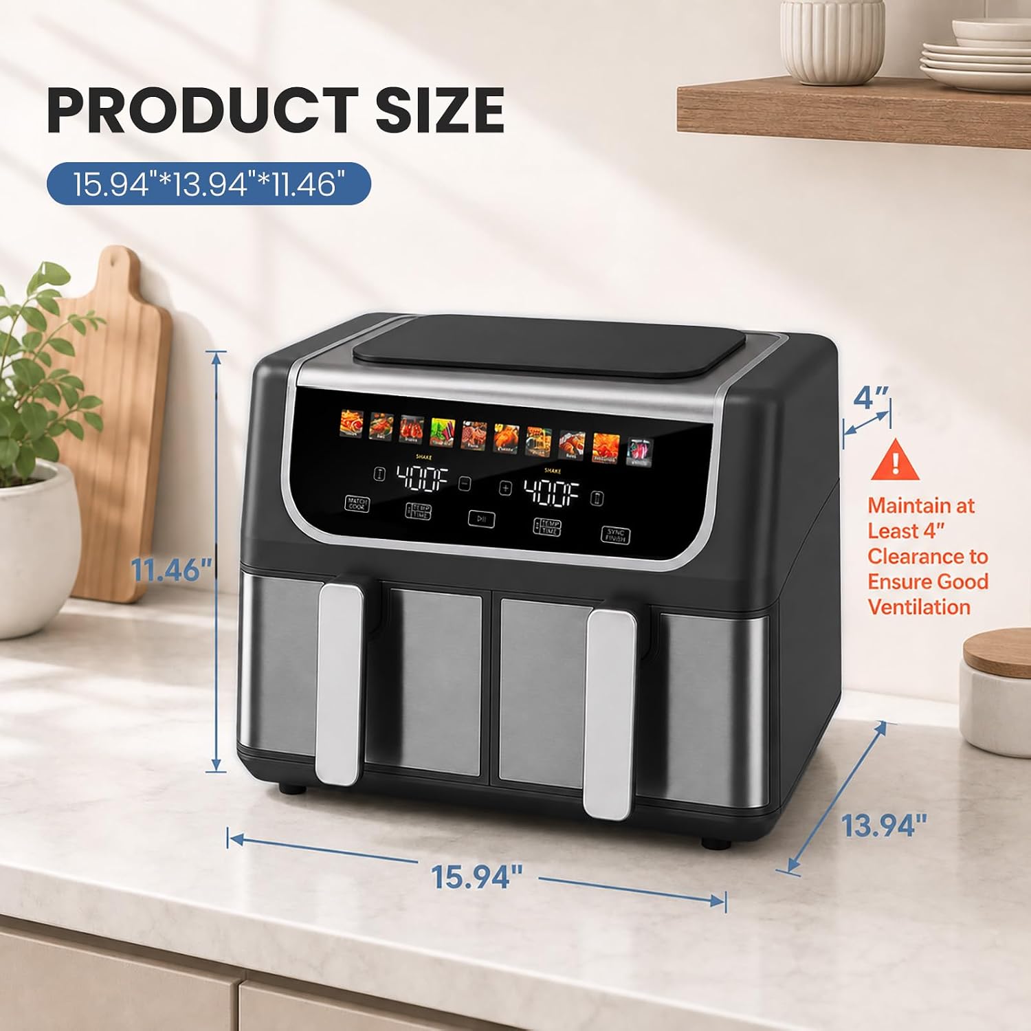 Thumbnail 1 de OLIXIS Dual-Basket Air Fryer, 9.5-Quart