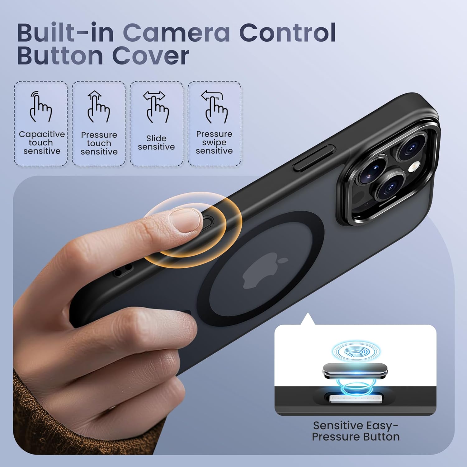 Thumbnail 6 de GolbinBox for iPhone 16 Pro Case (Black/Clear) with MagSafe, Built-in Invisible Stand, Military-Grade Drop Protection