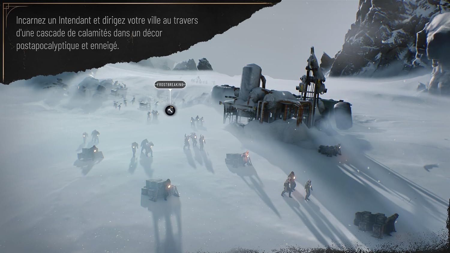 Detalle de Frostpunk 2 Icebreaker Edition sur PlayStation 5 – Coffret Icebreaker avec diorama animé et code de mise à niveau