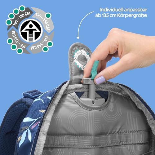 Thumbnail 4 de Coocazoo MATE Schulrucksack Boho Glam, Blau – ergonomisch verstellbar ab der 3. Klasse