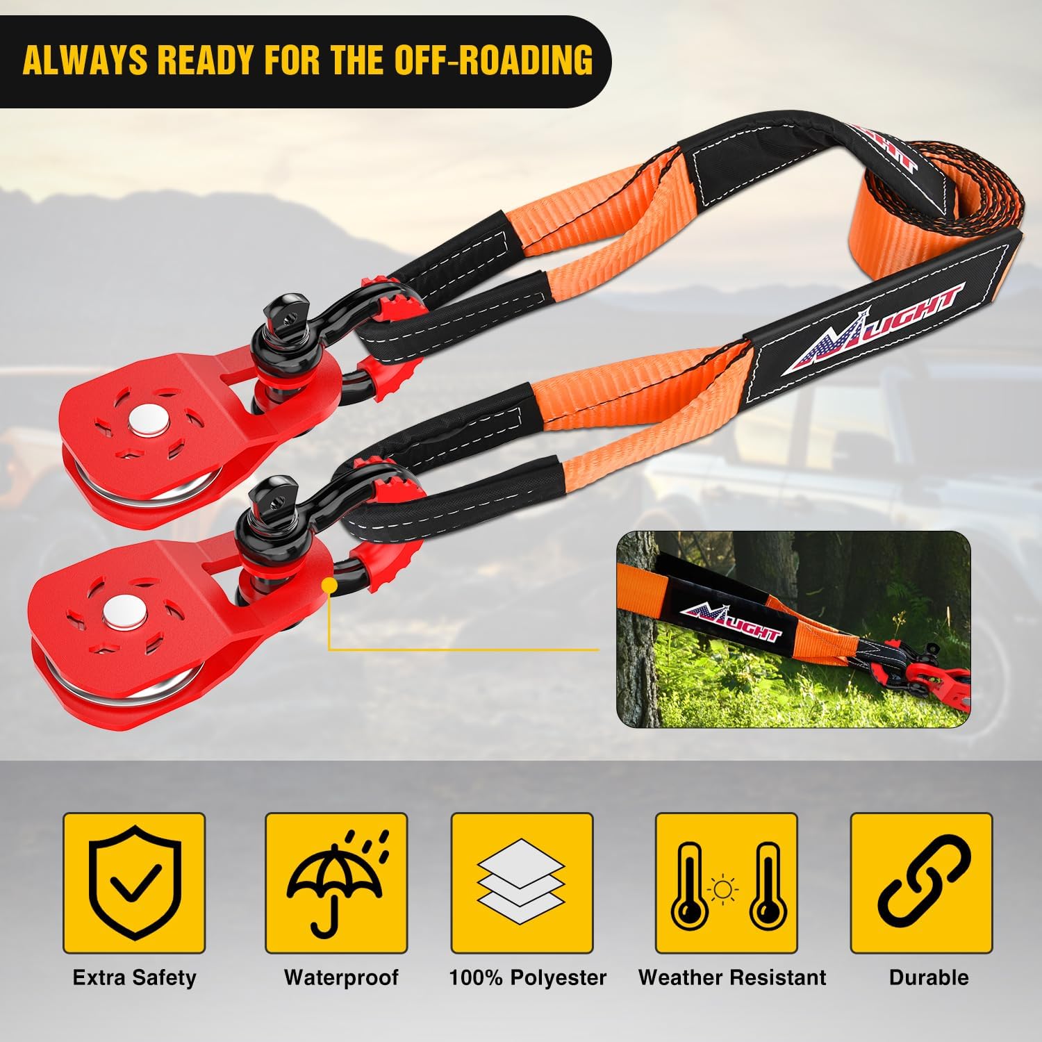 Thumbnail 6 de Nilight Recovery Tow Strap Kit 31500LBS