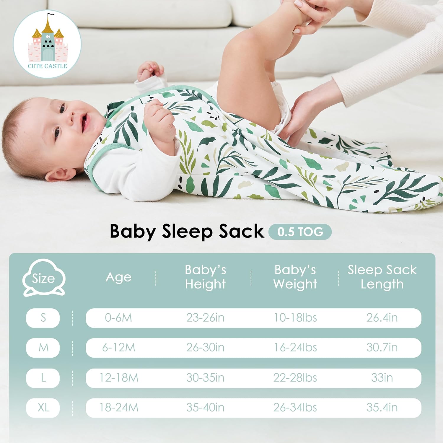 Detalle de Cute Castle Baby Sleep Sack 100% Cotton