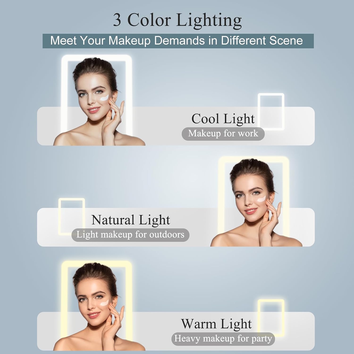 Thumbnail 2 de FUNTOUCH Rechargeable Travel Makeup Mirror 72 LEDs 💄