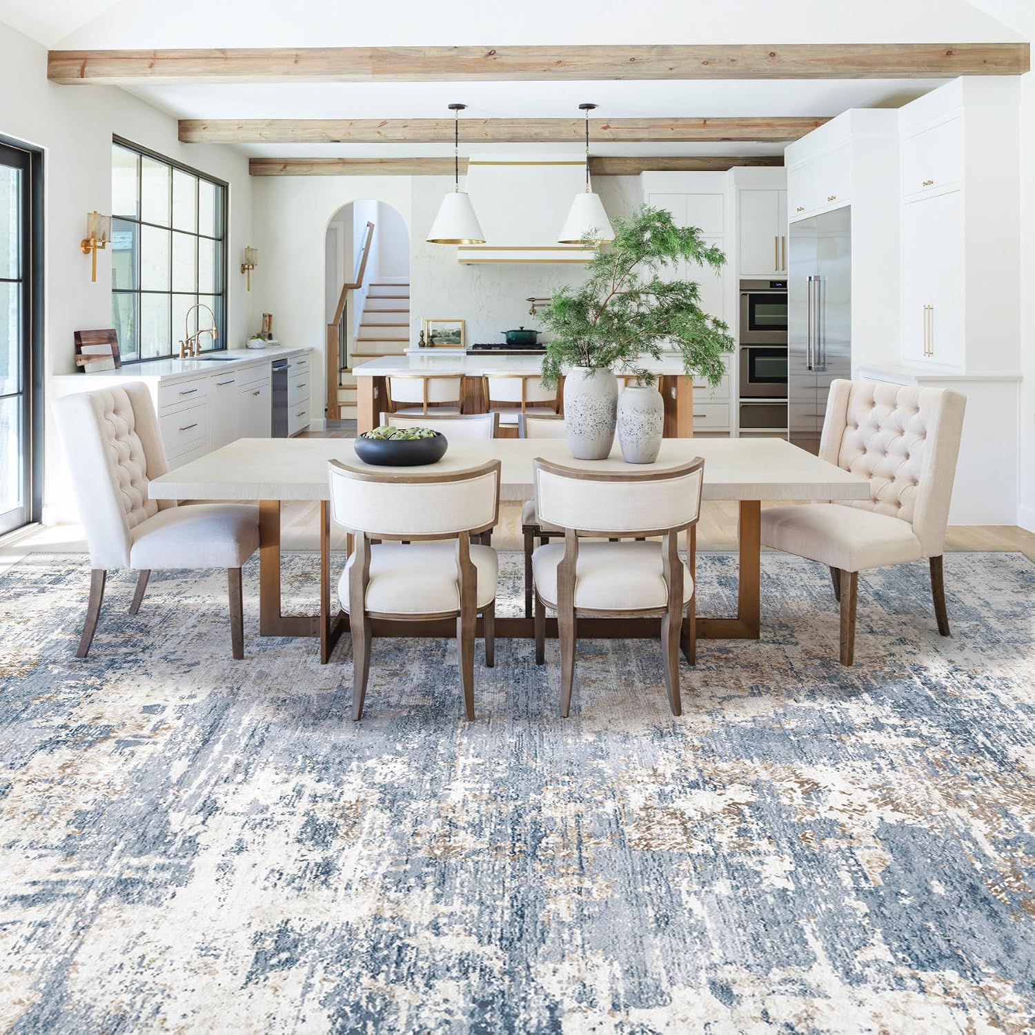 Thumbnail 4 de XLUEZ 10x14 Area Rug: Washable, Non-Slip Modern Abstract for Busy Homes