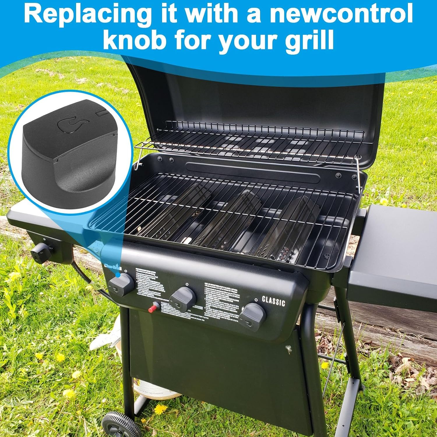 Detalle de Charbroil-compatible grill control knobs, 4-pack