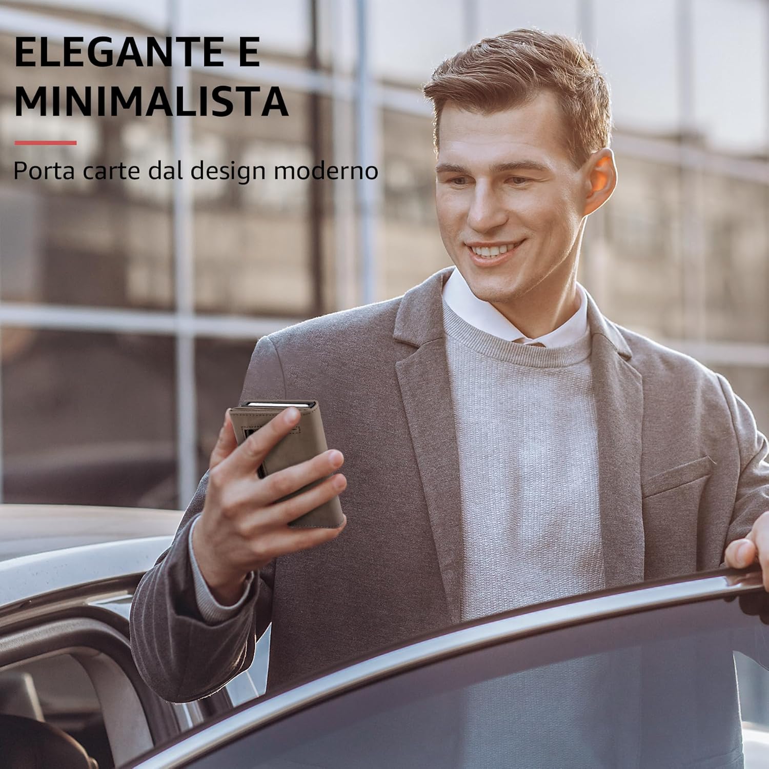 Detalle 2 de Tomylv Portafoglio Uomo RFID Magnetico Chiusura – Slim, con ID Window e mini portamonete