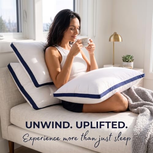 Thumbnail 8 de Utopia Bedding Pillows 2 Pack (Queen) – Brushed Navy Microfiber Pillows