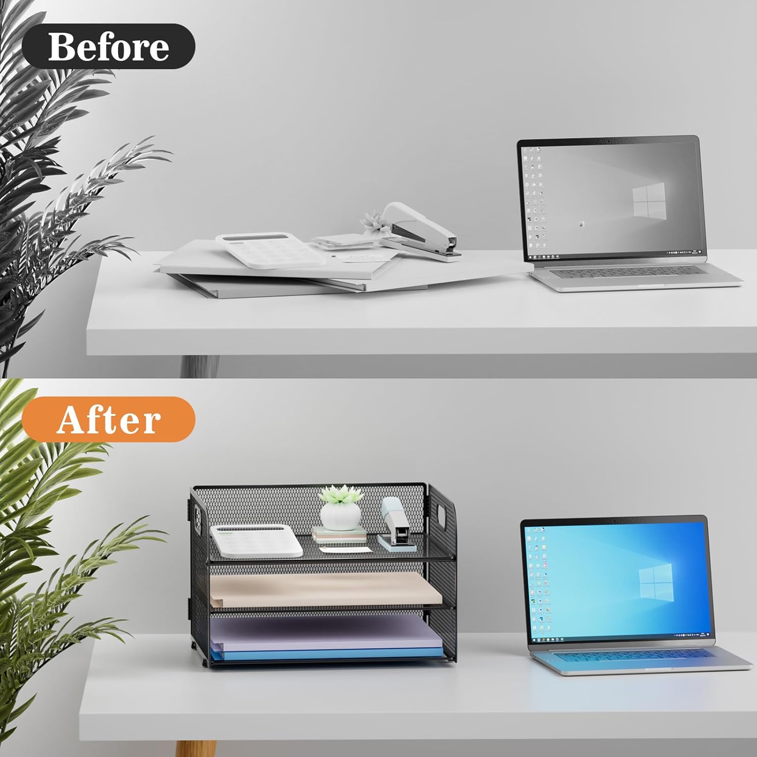 Thumbnail 3 de Restorgan 3 Tier Paper Organiser with Handle