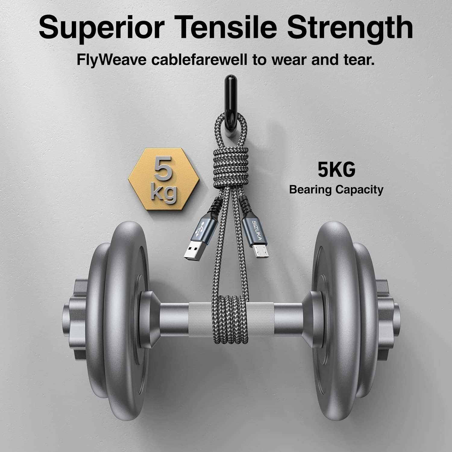 Thumbnail 4 de Micro USB Kabel 2M Nylon Lade- und Sync-Kabel