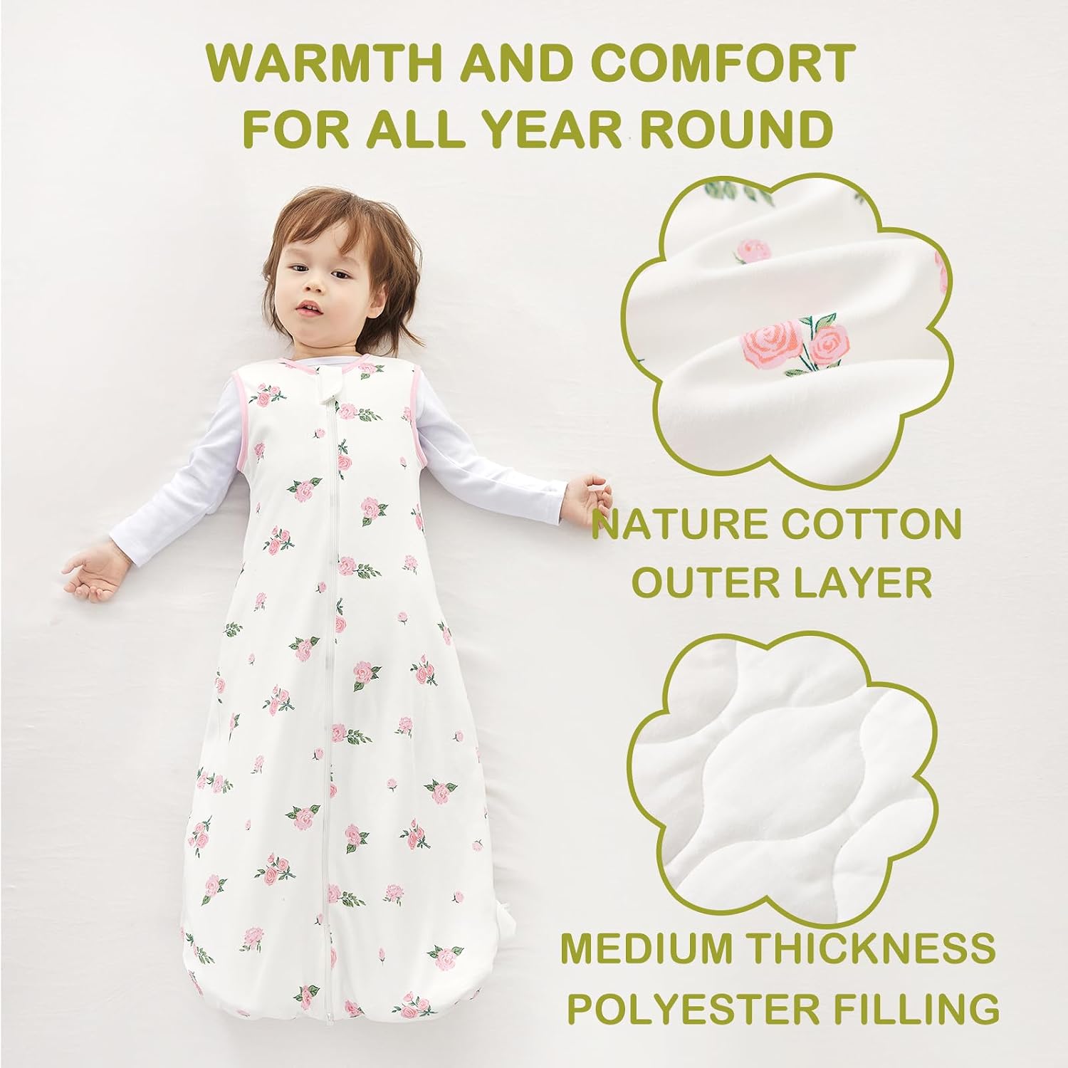 Detalle de Nivolltha Super Soft Baby Sleeping Bag 1.5 TOG