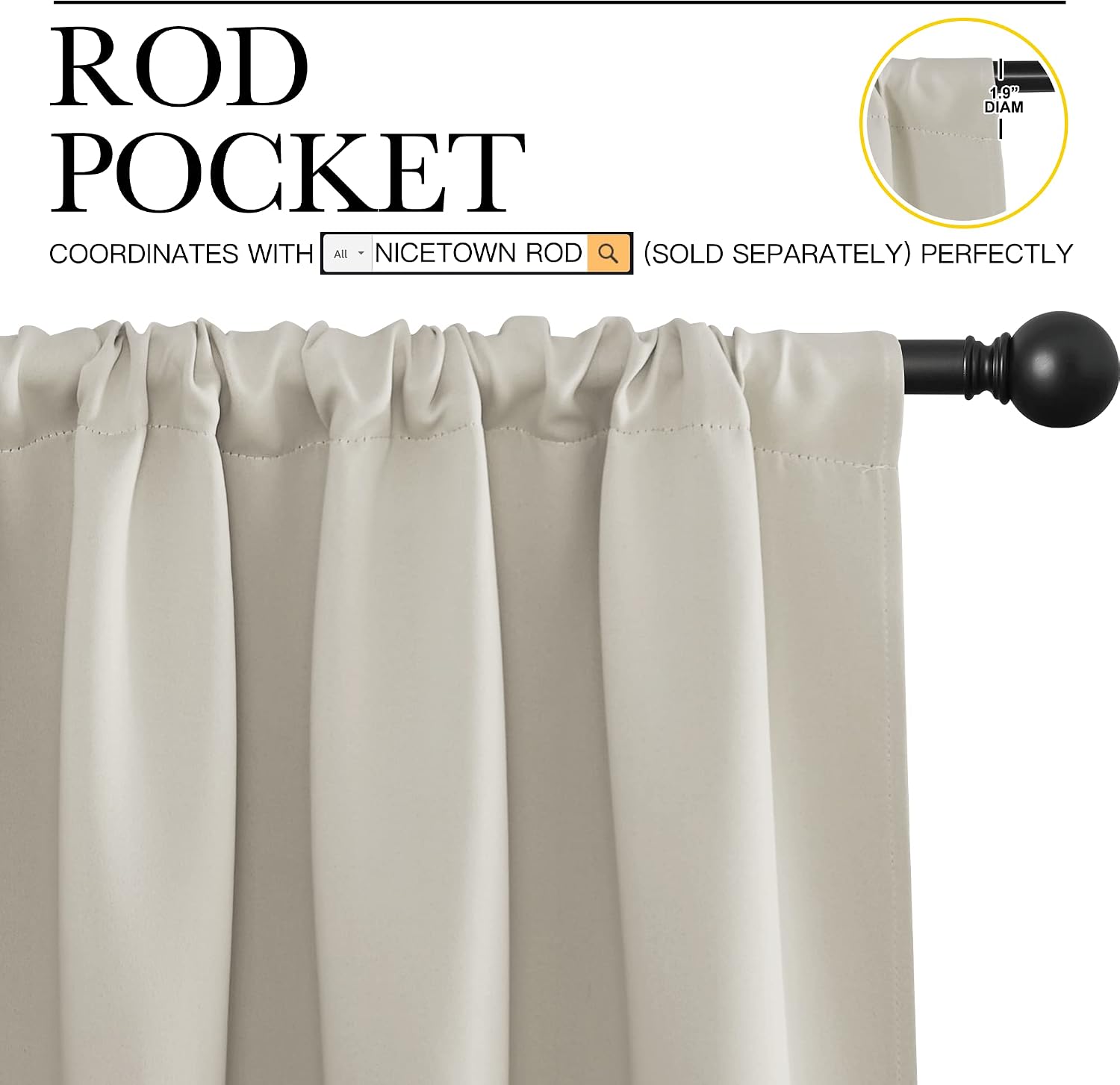 Thumbnail 2 de NICETOWN Blackout Curtains, 42 x 63 Inches