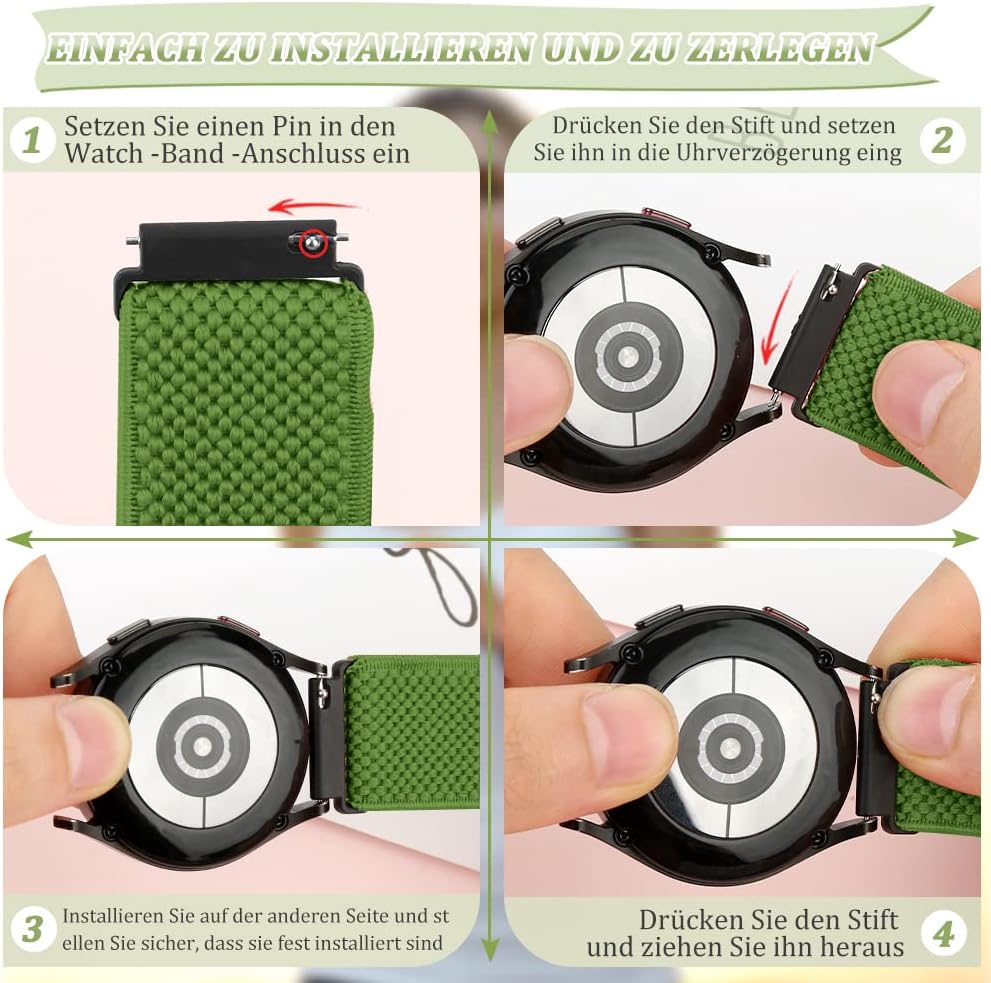 Thumbnail 3 de TumpCez Elastische Uhrenarmbänder (Nylon, Schnellverschluss) für 16–24 mm – verstellbar und atmungsaktiv