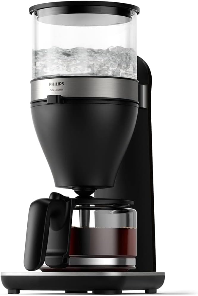 Detalle 2 de Philips Filterkaffeemaschine HD5416/60 – 1,25 l Fassungsvermögen, Aroma-Twister, Boil & Brew, schwarz/silbern