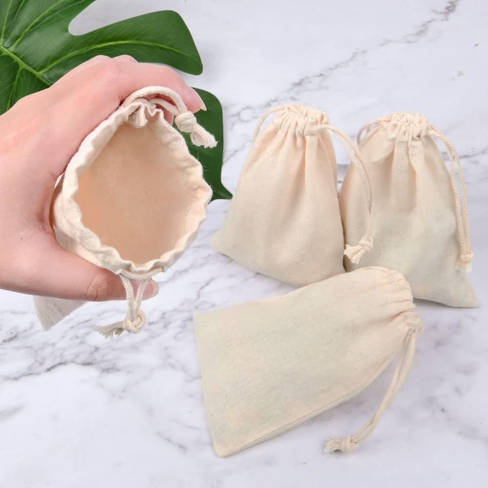 Thumbnail 5 de Aucuu 25pcs Sac en coton réutilisable 10x15cm