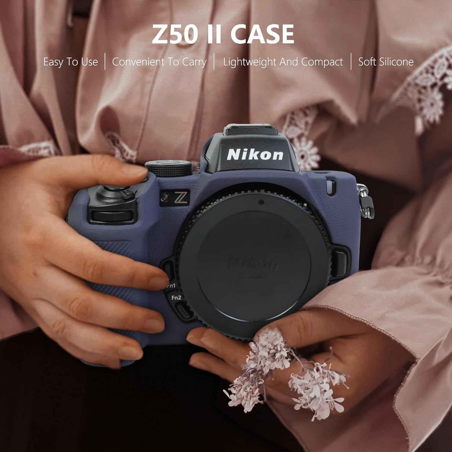 Detalle de Z50 II Schutzhülle aus Silikon, ultradünn, blau – passgenau für Nikon Z50 II