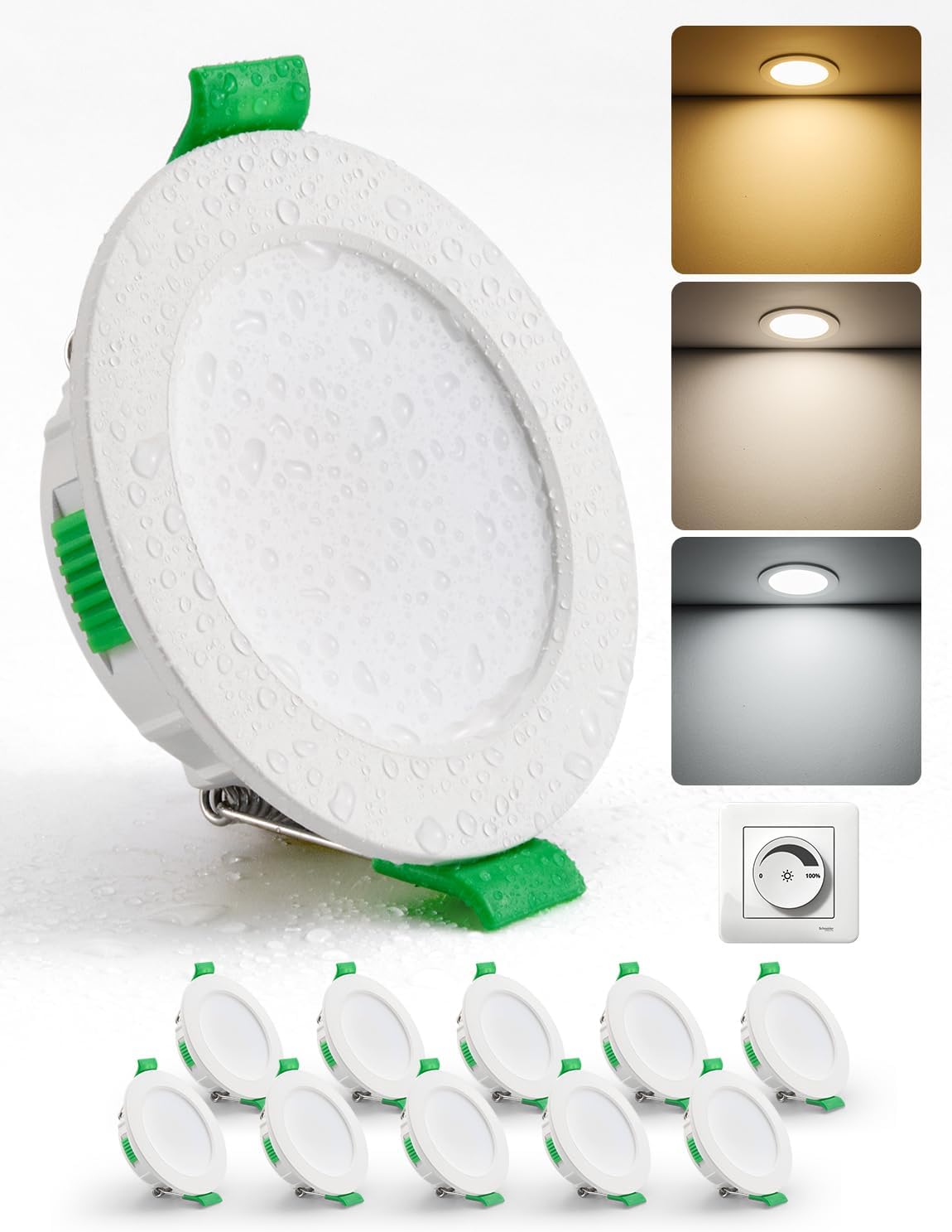 Detalle de HOMEOW LED Einbaustrahler 4 W 10er-Set