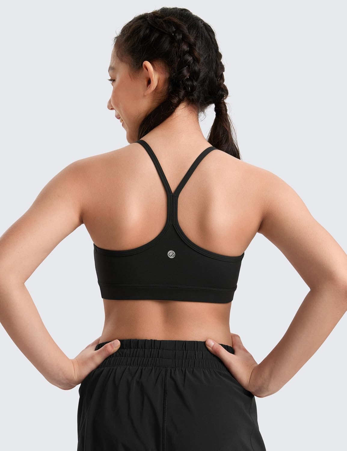 Detalle de CRZ YOGA Butterluxe : soutien-gorge sport enfant/ados à bretelles en Y, sans ou avec coques amovibles