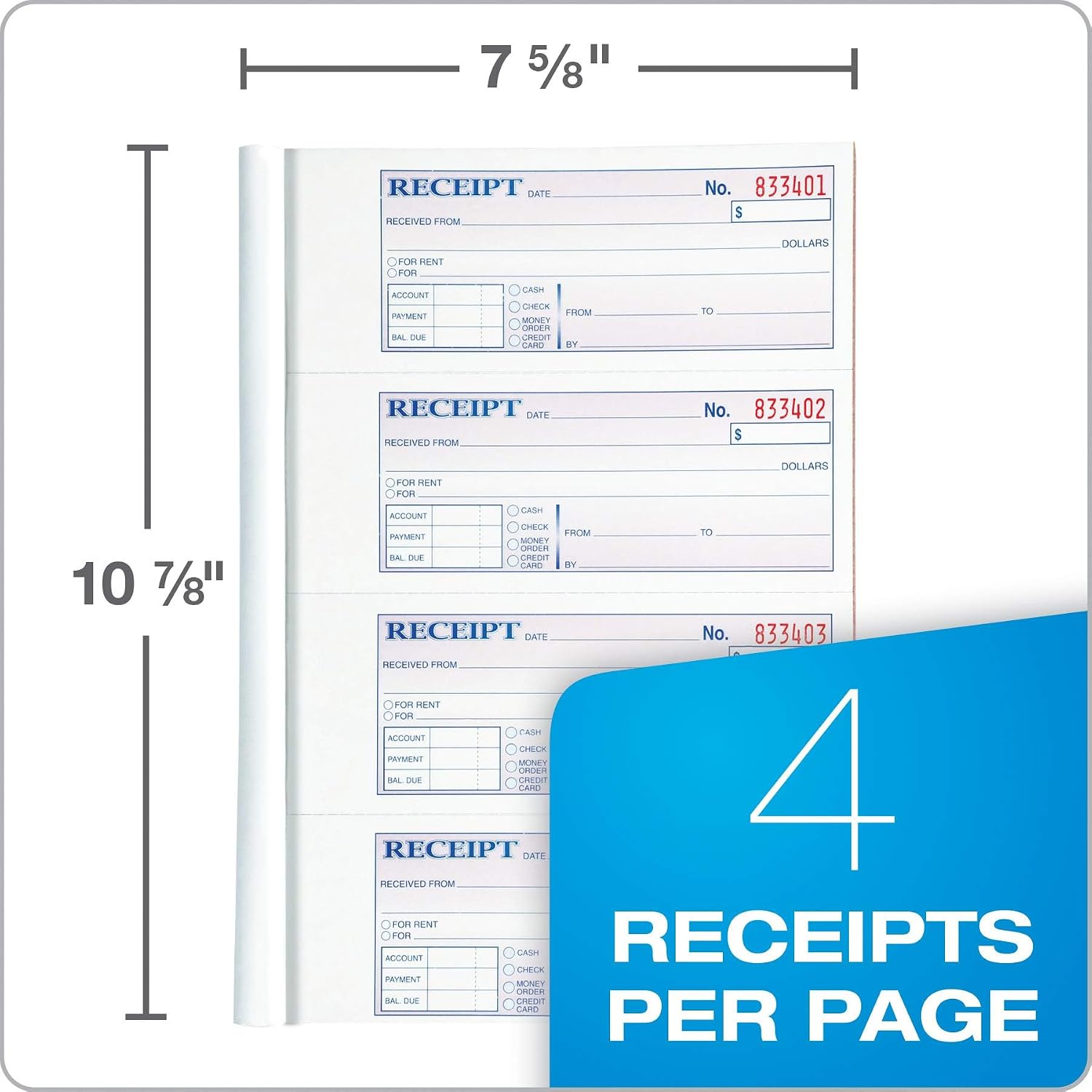 Thumbnail 6 de Adams TC1182 Money and Rent Receipt Book, 3-Part Carbonless, 100 Sets